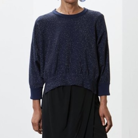 🔥SALE! Rachel Comey navy metallic Bae top - Picture 1 of 11